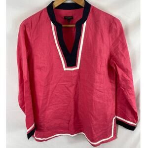 Talbots Linen  V Neck 3/4 sleeve top size small